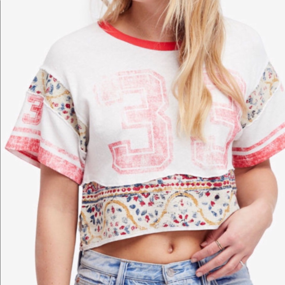 Sold Out! Free People Nicki Crop Top Baseball